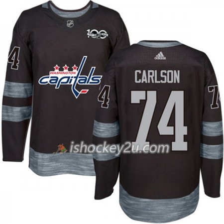 Mænd NHL Washington Capitals Trøje John Carlson 74 1917-2017 100th Anniversary Adidas Sort Authentic